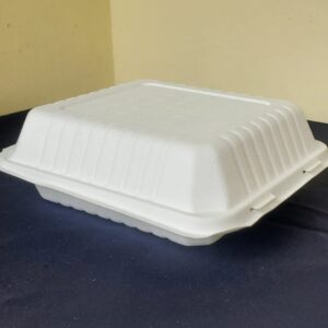 8"x8" clamshell containers, medium biodegradable (200 pcs/ctn)