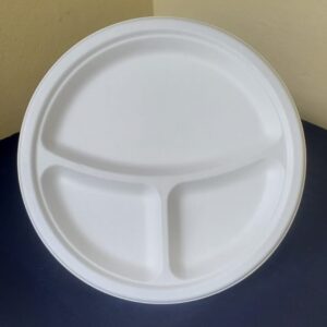 9" biodegradable plates 3 compartments (500 pcs/ctn)