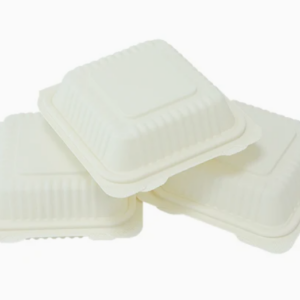 6" x 6" white pla clamshell (200 pcs/ctn)