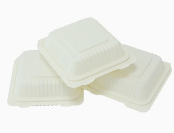 6" x 6" white pla clamshell (200 pcs/ctn)